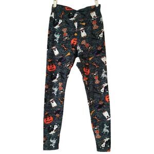No Boundaries Girls Junior Leggings  Size S 3-5 Black with Dog Puppies Halloween